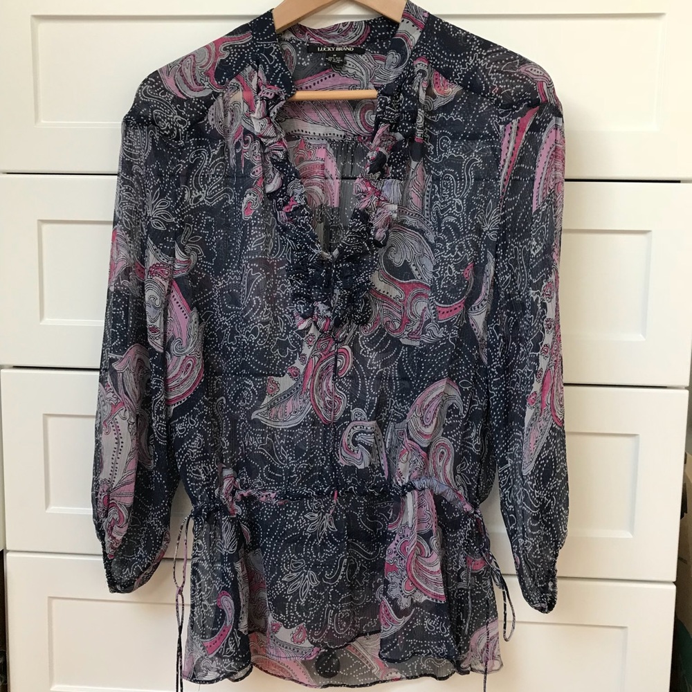 Lucky brand Sheer Silk blouse